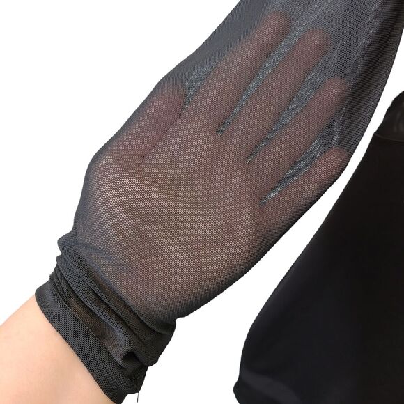 Charlotte Russe Black Long Sleeve Bodycon Sheer Cutout Mini Dress M - Picture 9 of 16